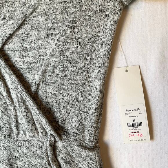 Alya Women Dress size M ShortSleeve V-neck A-line KneeLength Stretchy Gray - Picture 7 of 10